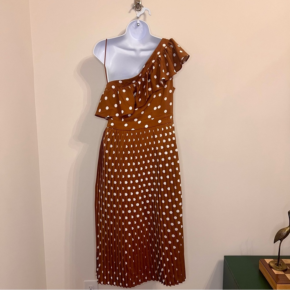 One Shoulder Polka Dot Dress